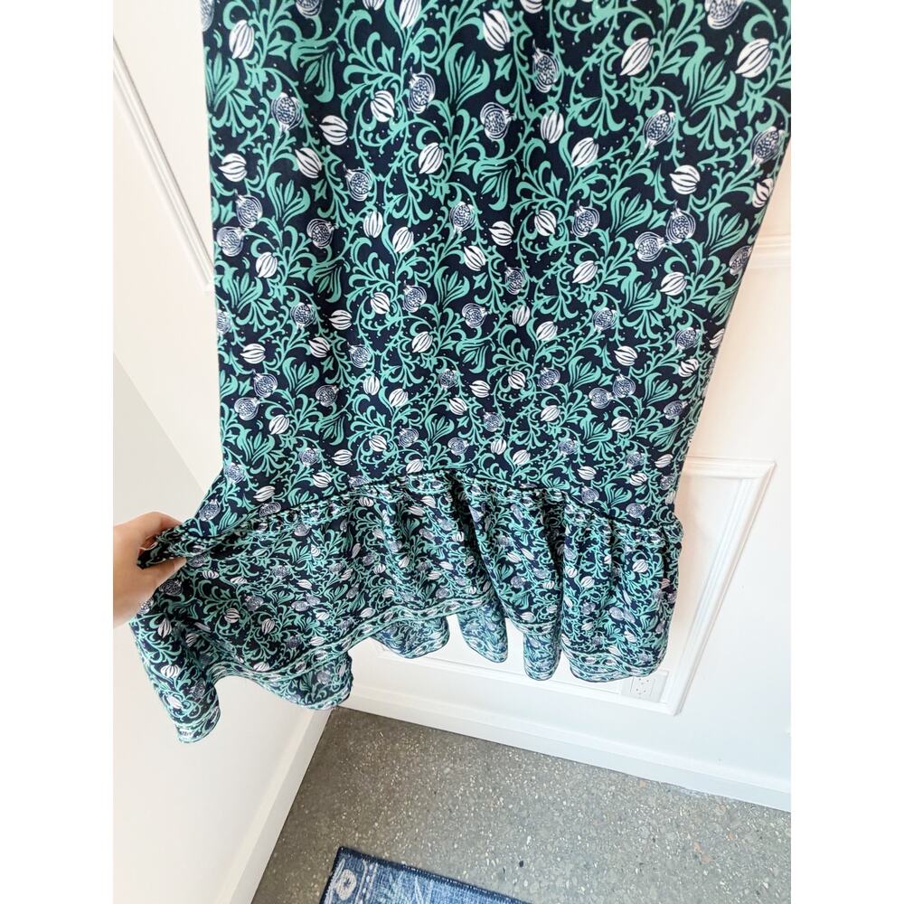 Max Studio Navy and Green Ruffle Midi Dress Floral size XS - Picture 10 of 10